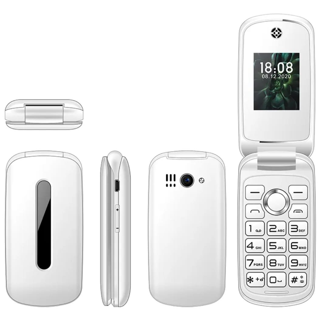 Keypad Phone with Rear Camera, Long-Lasting Battery, Wireless FM Radio