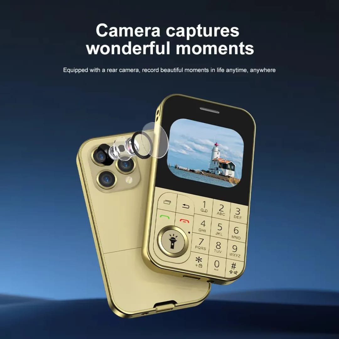Keypad Phone with Rear Camera, Long-Lasting Battery, Wireless FM Radio